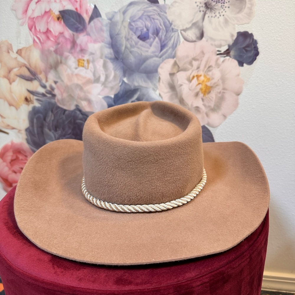 NEW Gladys Tamez Millinery Alex Hat in Camel Brown Suede Cowboy Small S - Picture 7 of 10